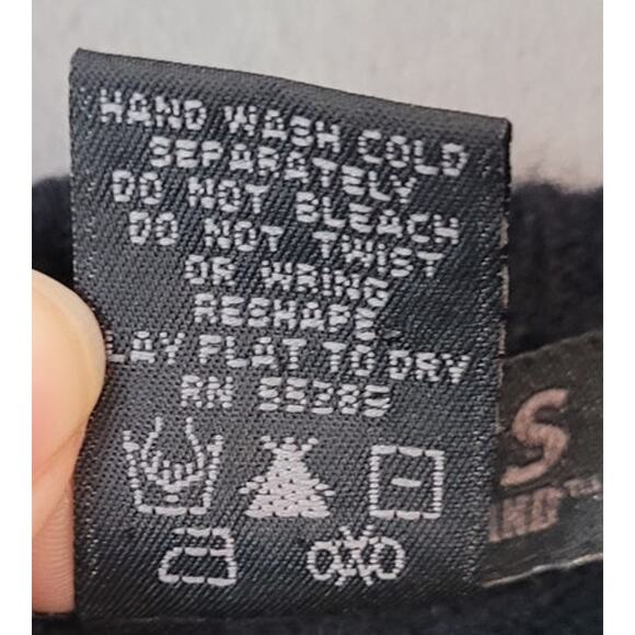 Vtg Express 100% Lambswool Black Crewneck Sweater XS EUC - Picture 11 of 11